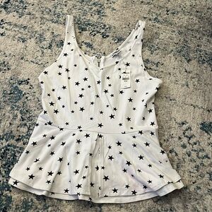 White peplum tank w zipper in back. Express size M. nWT